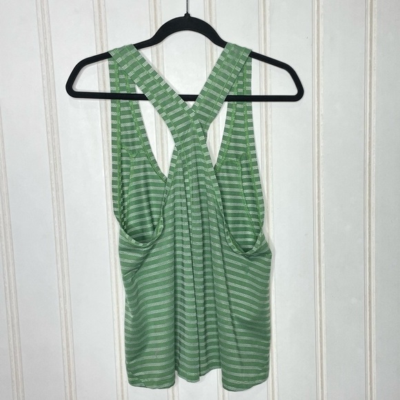 Zyia green striped Nimbus split open back tank top sz XL 406 - Picture 4 of 10